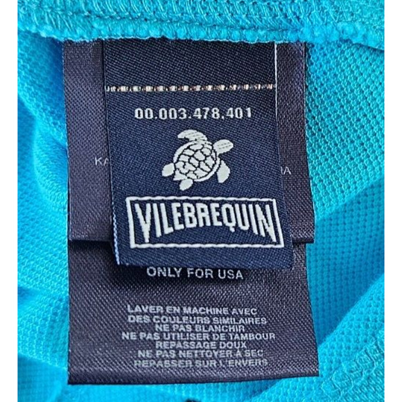 Vilebrequin Girls Polo Shirt 12 Teal Blue Cotton Short Sleeve Embroidered Logo - Picture 6 of 7